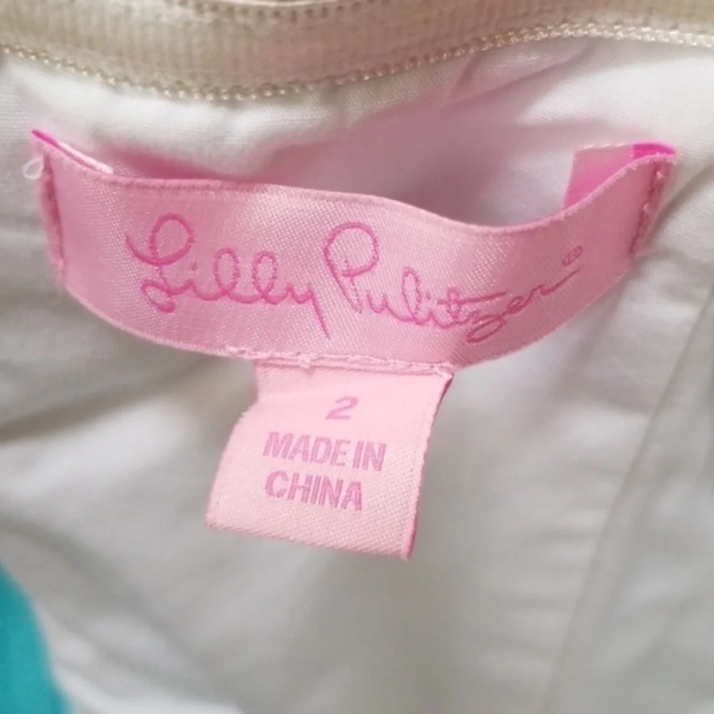 LILLY PULITZER Blue Strapless Size 2 Dress - Picture 6 of 7